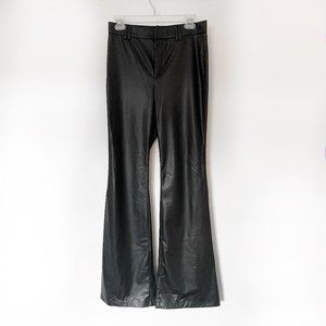 Zara Medium Black Faux Leather Flare Pants
